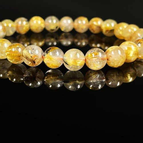 別のアングル写真2: 存在感抜群  8ミリ  一点物  太陽放射タイチンルチル  ブレス   19g  THR53  / 誕プレ 魔除け 運気向上 お揃い クリスマスプレゼント お祝  高品質 / 京海堂