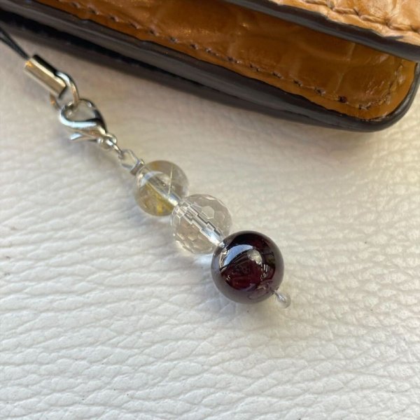 画像5: 1月生まれのお守りチャーム  ガーネット  ゴールドルチル  128面カット水晶  ストラップ付  g1  / 誕プレ 魔除け 運気向上 お揃い クリスマスプレゼント お祝  高品質 / 京海堂