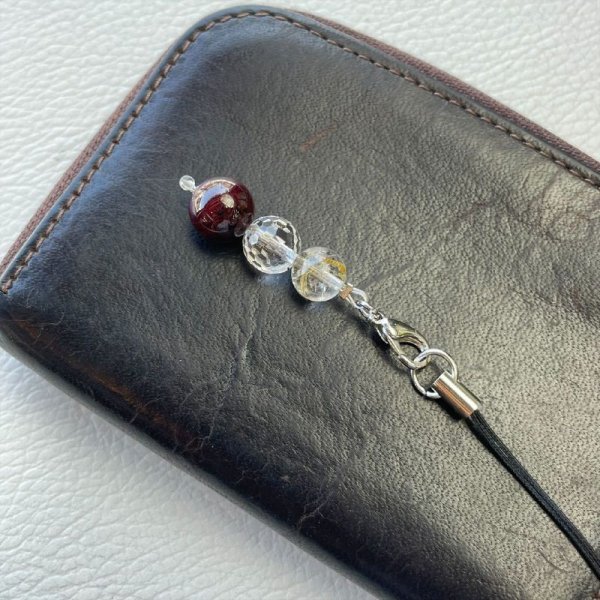 画像4: 1月生まれのお守りチャーム  ガーネット  ゴールドルチル  128面カット水晶  ストラップ付  g1  / 誕プレ 魔除け 運気向上 お揃い クリスマスプレゼント お祝  高品質 / 京海堂
