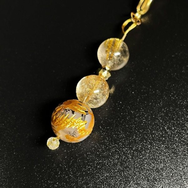 画像10: K18ゴールド入りお守りチャーム  風水神  皇帝龍  金彫龍紋石  ドラゴンアゲート  金針水晶  ゴールドルチル  gOM1  パワーストーン  / 誕プレ 魔除け 運気向上 お揃い クリスマスプレゼント お祝  高品質 / 京海堂