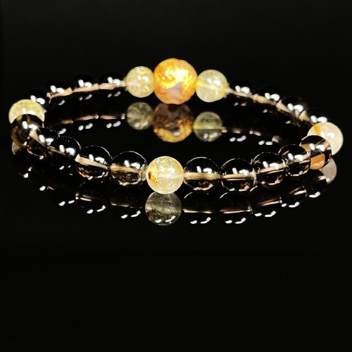 別のアングル写真2: 身体と大地とのエネルギーを繋げる力  10ミリ  8ミリ  皇帝龍  ドラゴンアゲート  ゴールドルチル  スモーキークォーツ  ブレス   天然石  数珠  ryub42  / 誕プレ 魔除け 運気向上 お揃い クリスマスプレゼント お祝  高品質 / 京海堂