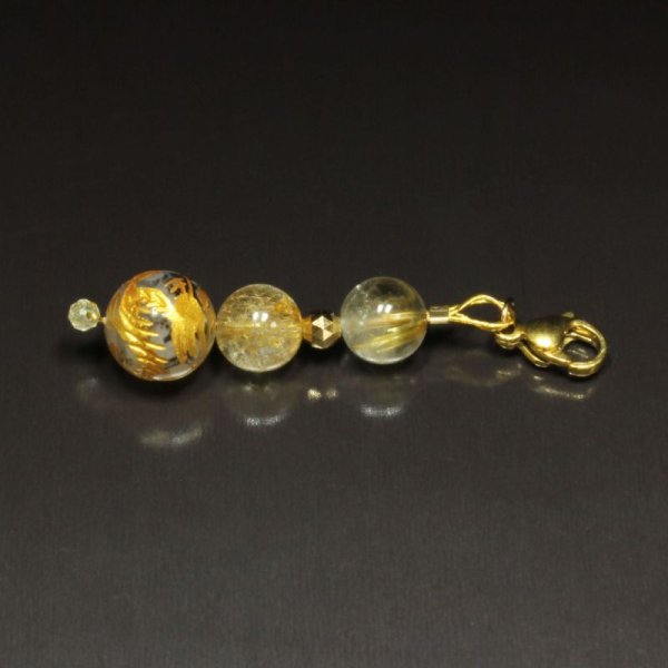 画像3: K18ゴールド入りお守りチャーム  風水神  皇帝龍  金彫龍紋石  ドラゴンアゲート  金針水晶  ゴールドルチル  gOM1  パワーストーン  / 誕プレ 魔除け 運気向上 お揃い クリスマスプレゼント お祝  高品質 / 京海堂