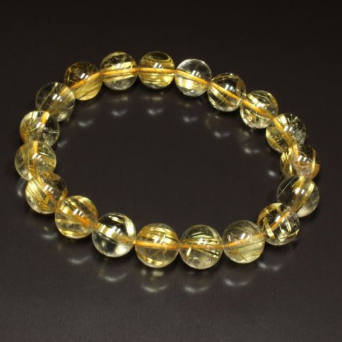 別のアングル写真1: 虹入り水晶  10ミリ  一点物  ゴールド  タイチンルチル  ブレス   TKR27  お守り効果  大開運セット / 誕プレ 魔除け 運気向上 お揃い クリスマスプレゼント お祝  高品質 / 京海堂