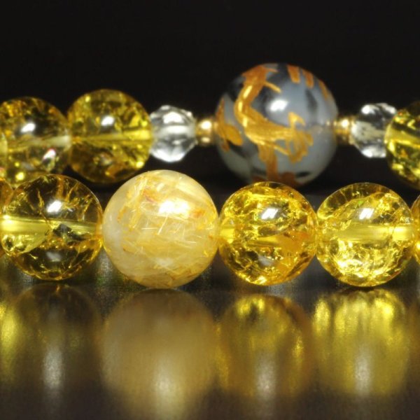画像8: あなただけのオリジナルを  14mm金彫皇帝龍 ドラゴンアゲート 　10ｍｍシトリンクラック  11mm タイチンルチル  K18  ブレス   ryk1  商品動画あり  に  / 誕プレ 魔除け 運気向上 お揃い クリスマスプレゼント お祝  高品質 / 京海堂