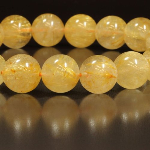 別のアングル写真1: 濃密内包の金針  10ミリ  一点物  ゴールド  ルチルクォーツ  ブレス   勾玉ルチル  Mrb9  開運セット付  お守り効果  贈り物   /クリスマスプレゼント お祝 高品質 / 京海堂