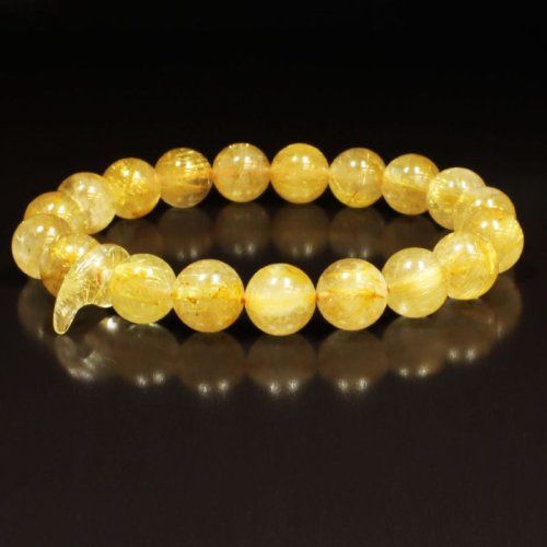 別のアングル写真3: 濃密内包の金針  10ミリ  一点物  ゴールド  ルチルクォーツ  ブレス   勾玉ルチル  Mrb9  開運セット付  お守り効果  贈り物   /クリスマスプレゼント お祝 高品質 / 京海堂