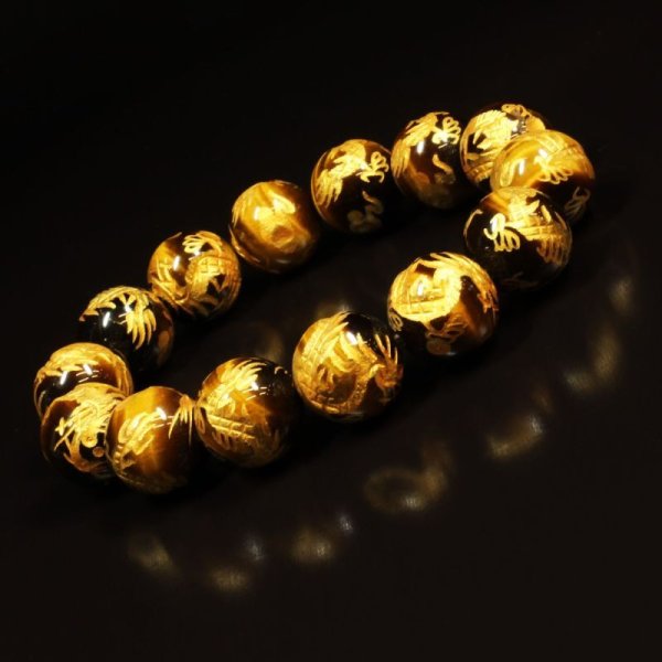 画像3: 洞察力を高める数珠  14ミリ  風水神  皇帝龍  タイガーアイ  虎目石  ブレス   開運  お守り効果  辰年  誕生日  ギフト  贈り物    zenryu5  / 誕プレ 魔除け 運気向上 お揃い クリスマスプレゼント お祝  高品質 / 京海堂