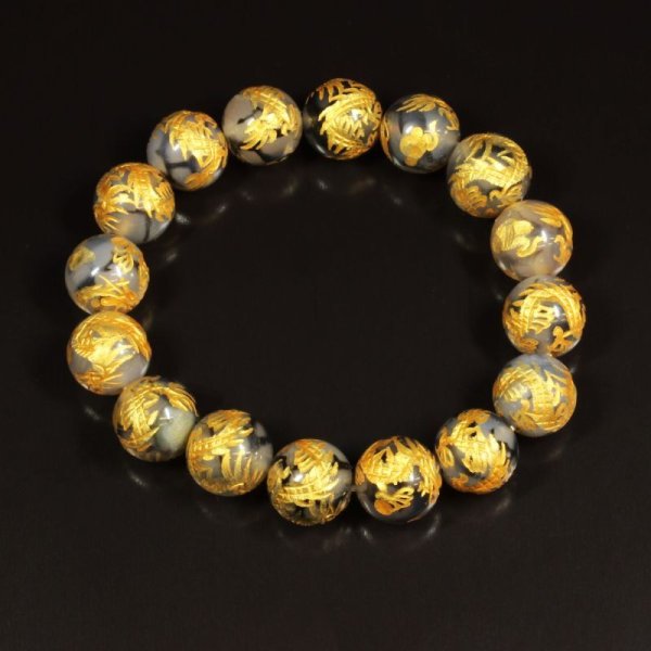 画像4: 迫力を感じる龍の紋章数珠  12ミリ  風水神  皇帝龍  ドラゴンアゲート  龍紋石  ブレス   開運  お守り効果  誕生日  ギフト  贈り物    zenryu3  / 誕プレ 魔除け 運気向上 お揃い クリスマスプレゼント お祝  高品質 / 京海堂