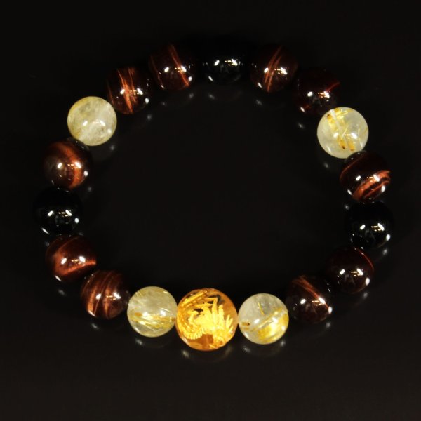 画像4: 営業力がアップする！  皇帝龍  本水晶  タイガーアイ  ゴールドルチル  オニキス  ブレス   送料無料 レ天然石  合格祈願  仕事運  贈り物   クリスマスプレゼント  ryub56  / 誕プレ 魔除け 運気向上 お揃い クリスマスプレゼント お祝  高品質 / 京海堂