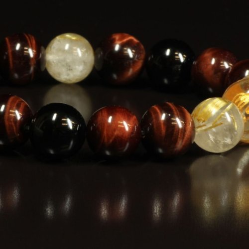 別のアングル写真2: 営業力がアップする！  皇帝龍  本水晶  タイガーアイ  ゴールドルチル  オニキス  ブレス   送料無料 レ天然石  合格祈願  仕事運  贈り物   クリスマスプレゼント  ryub56  / 誕プレ 魔除け 運気向上 お揃い クリスマスプレゼント お祝  高品質 / 京海堂