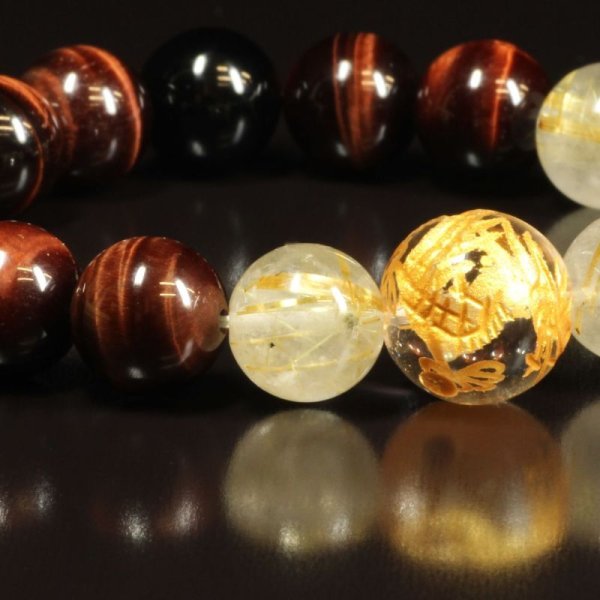 画像9: 営業力がアップする！  皇帝龍  本水晶  タイガーアイ  ゴールドルチル  オニキス  ブレス   送料無料 レ天然石  合格祈願  仕事運  贈り物   クリスマスプレゼント  ryub56  / 誕プレ 魔除け 運気向上 お揃い クリスマスプレゼント お祝  高品質 / 京海堂