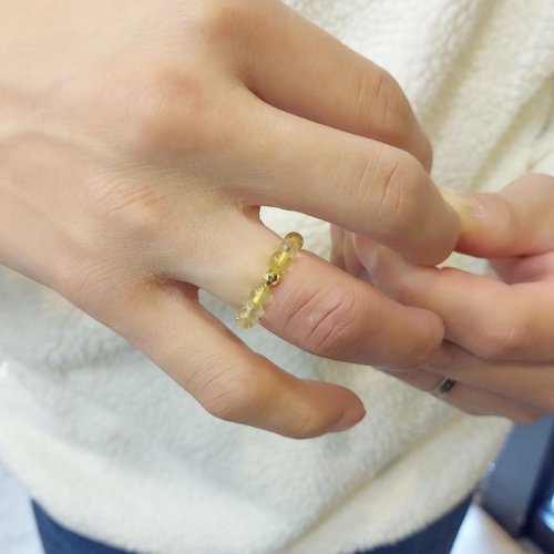 別のアングル写真1: トライアングルカットのワンポイントが豪華  ゴールドルチル  K18ゴールド  リング  GRKr2  サイズ選択可  金針水晶  ギフト  / 誕プレ 魔除け 運気向上 お揃い プレゼント お祝  高品質 / 京海堂