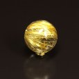 画像1: 最高峰の品質  16ミリ  一点物  1粒売り  ゴールドルチル  クォーツ  パワー充填の座布団付 SPR23  金針水晶  お守り効果  必勝祈願  贈り物   /プレゼント お祝 高品質 / 京海堂 (1)
