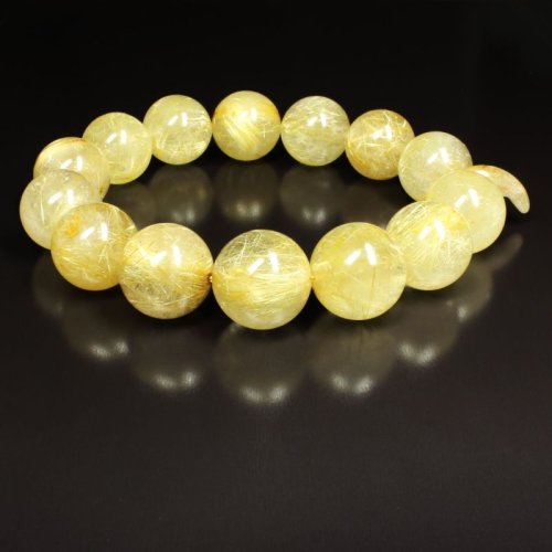 別のアングル写真1: 神秘のお守り天然石  16ミリ  一点物  タイチンルチル  ブレス  勾玉ルチル  Mrb17  開運セット付  商品動画あり  贈り物   /プレゼント お祝 高品質 / 京海堂