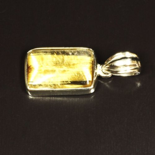 別のアングル写真2: 鉄壁の金針キャッツアイ  一点物  キャッツアイルチル  シルバー925  ペンダント  CGR3  チェーン＆ケース付  水晶のお守り効果  ギフト  / 誕プレ 魔除け 運気向上 お揃い プレゼント お祝  高品質 / 京海堂