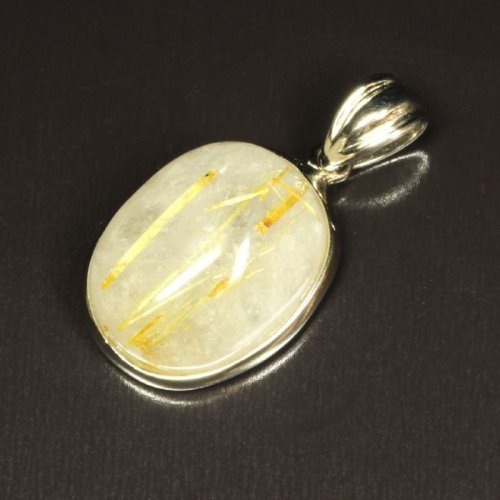 別のアングル写真3: 大粒が魅力  一点物  ゴールドタイチンルチル  クォーツ  ペンダント  シルバー925  KgT44  金針水晶  お守り効果  誕生日  ギフト  贈り物    / 誕プレ 魔除け 運気向上 お揃い プレゼント お祝  高品質 / 京海堂