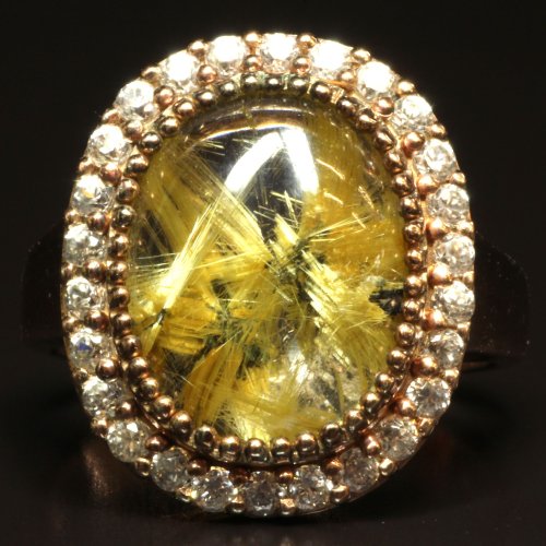 別のアングル写真3: キラキラ感が半端ない  一点物  太陽放射ルチルリング  TRR3  14号  シルバー925  ピンクゴールドカラー  指輪  金針水晶  お守り効果  勝ち運  贈り物   /プレゼント お祝 高品質 / 京海堂