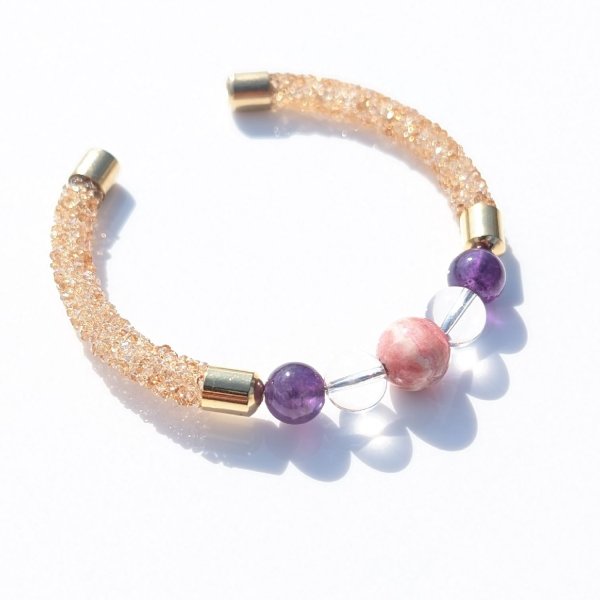 画像6: 女性の魅力を高める石  インカローズ/ロードクロサイト  アメジスト  本水晶  ニューチューブ  バングル  キラキラ輝くベージュクリスタル使用  誕生日  贈り物   クリスマスプレゼント  nC12  / 誕プレ 魔除け 運気向上 お揃い クリスマスプレゼント お祝  高品質 / 京海堂