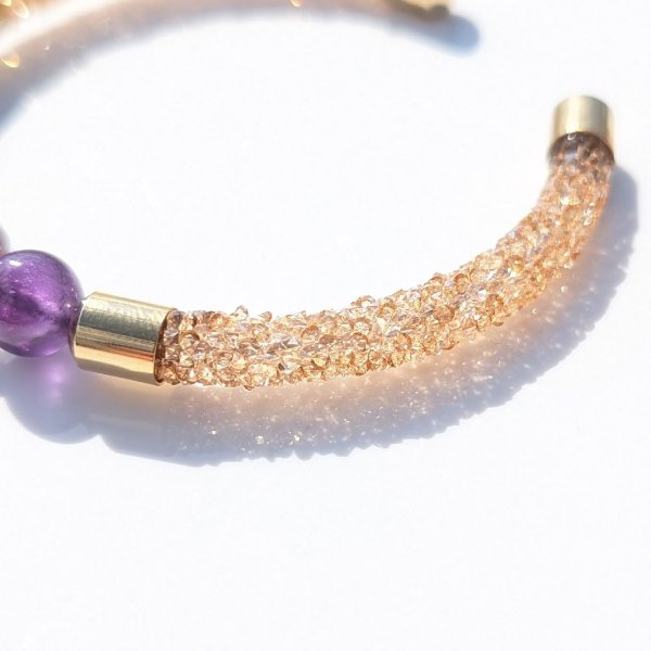 画像8: 女性の魅力を高める石  インカローズ/ロードクロサイト  アメジスト  本水晶  ニューチューブ  バングル  キラキラ輝くベージュクリスタル使用  誕生日  贈り物   クリスマスプレゼント  nC12  / 誕プレ 魔除け 運気向上 お揃い クリスマスプレゼント お祝  高品質 / 京海堂