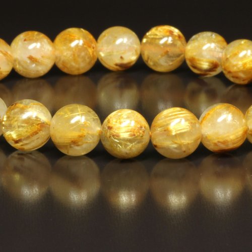 別のアングル写真3: キャッツアイ効果も見れます  8ミリ  一点物  ゴールド  タイチンルチル  ブレス  プレゼント  TKR52  開運セット  お守り効果  贈り物   /プレゼント お祝 高品質 / 京海堂