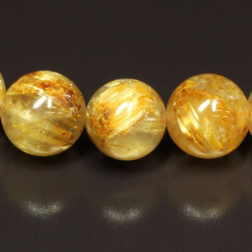 別のアングル写真1: キャッツアイ効果も見れます  8ミリ  一点物  ゴールド  タイチンルチル  ブレス  プレゼント  TKR52  開運セット  お守り効果  贈り物   /プレゼント お祝 高品質 / 京海堂