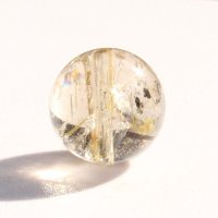 レア物 【標本のような天然石 シラー虹が魅力】1点物魅力  13ミリ 約4ｇ 1粒売り ゴールドルチル 天然石 水晶 GHTU8