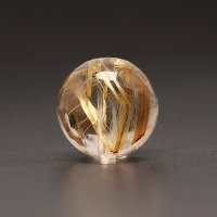 超高品質タイチン太針ルチル【透明感抜群のゴールドルチル】GHTU1 約11ミリ 一点物 1粒売り ハンドメイド 巾着1枚＆座布団付 【石言葉*洞察力の向上/直観力/金運/家族円満】 金針水晶 お守り効果 ご褒美 お揃い ギフト 京海堂