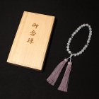 別のアングル写真2: 御念珠/頭付房  アクアマリン 本水晶 クリスタル 仕立て 本物 天然石 パワーストーン使用 女性やお子様にも使いやすいサイズ 数珠 法事 贈り物 プレゼントにも お守り ギフト 京海堂