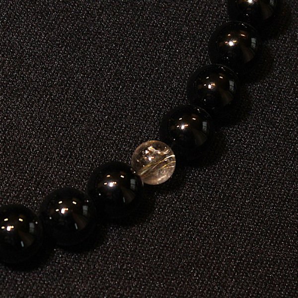 画像16: 御念珠/頭付房  黒瑪瑙  オニキス  金針水晶  ゴールドルチル  仕立て  本物  天然石  パワーストーン使用  念珠袋付  数珠  法事  贈り物   クリスマスプレゼント  お守り  お正月  合格祈願  / 誕プレ 魔除け 運気向上 お揃い クリスマスプレゼント お祝  高品質 / 京海堂