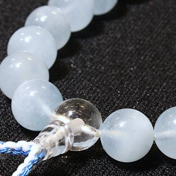 画像4: 御念珠/頭付房  アクアマリン  本水晶  クリスタル  仕立て  本物  天然石  パワーストーン使用  数珠  法事  贈り物   クリスマスプレゼント  お守り  お正月  合格祈願  / 誕プレ 魔除け 運気向上 お揃い クリスマスプレゼント お祝  高品質 / 京海堂