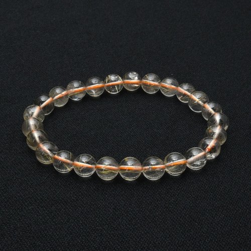 別のアングル写真2: 虹の光る  品格ある一品【ルチルクォーツ】8mm  一点物【  GHB12  16g】ブレスレット  仕事でも着けやすいサイズ  仕事運向上、直感力向上、集中力向上、精神力  水晶魔除け効果  浄化発送  ギフト  / プレゼント お祝 高品質 / 京海堂