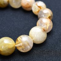 タイチンゴールドルチルクォーツ ブレスレット【マルチ鉱物が魅力】13mm 一点物　GHB11【マルチカラー】 金運上昇 魔除け 邪気払い 厄除け 身を守る力 プレゼント 贈り物 浄化発送 ギフト 京海堂
