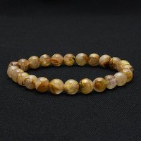 経営・代表者様に ルチルレイテッドクォーツ 【太陽放射ルチルクオーツ】 8mm 一点物【GHB18 ・16g】ブレスレット ぎっしりの金針ルチルが凄いブレスレット 金運、仕事運、直感力、集中力、精神力 プレゼント 贈物 当店浄化発送 ギフト 京海堂