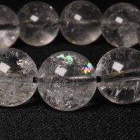 数珠から虹が光るプラチナルチル【神秘的な世界観が魅力】 12mm 一点物 開運セット付【GHB17・43g】ルチルクォーツブレスレット 自己成長や人脈形成、精神的な安定 邪気払い プレゼント 贈り物 水晶 浄化発送 ギフト 京海堂
