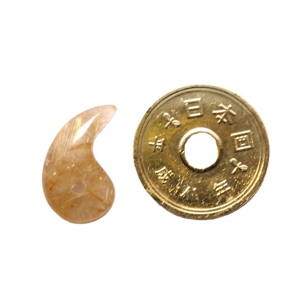 画像2: 【金針の繊細な輝きとひとすじのタイチンルチルの輝き 】勾玉 ゴールドルチル クォーツ 一点物 【KMr49】お守り効果 力が宿る 願い叶える パワーストーン ギフト 京海堂