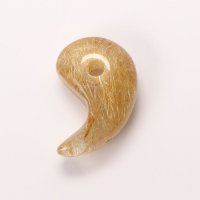 【無数の金針＆太針が魅力ゴールドルチルが光る】 一点物 勾玉 【KMr71 】水晶のお守り効果 力が宿る パワーストーン 願い叶える 送別会 就職祝い ギフト 京海堂