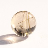 透明感抜群ゴールドルチル【OUTLET】ヘマタイトから伸びるV型に内包した魅力的な1点！13ミリ 【GHTU7・3g】 一点物 1粒売り ハンドメイド 交換用ゴム付＆巾着1枚 【運気・人間関係を向上・金運・家族円満】 金針水晶 お守り効果 ご褒美 お揃い ギフト 京海堂