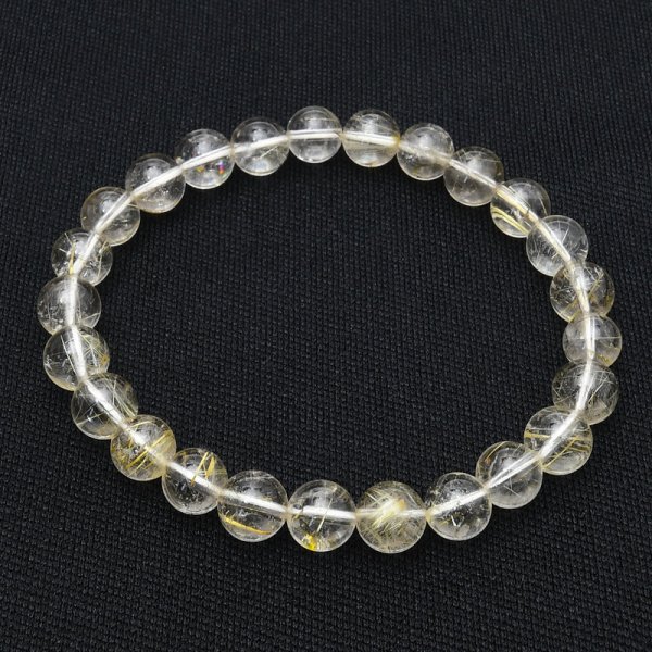 画像17: 繊細な金針が上品な一本  ゴールドルチル  7〜8  mm  一点物  ルチルクォーツブレスレット【GHB14】  ビジネス、金運UP、直感力向上、集中力向上、自己成長、目標達成  水晶  16g  浄化発送  ギフト  / 誕プレ 魔除け 運気向上 お揃い クリスマスプレゼント お祝  高品質 / 京海堂