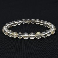 繊細な金針が上品な一本 ゴールドルチル 7〜8 mm 一点物 ルチルクォーツブレスレット【GHB14】 ビジネス、金運UP、直感力向上、集中力向上、自己成長、目標達成 プレゼント 贈り物 水晶 16g 浄化発送 ギフト 京海堂