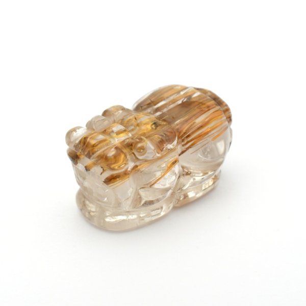 画像5: 【美しいブロンズ針の艶が豊かさを象徴☆】1点物  ゴールド  タイガールチル  クォーツ  貔貅  ヒキュウ  【GHHKU2】3g蓄財  金運祈願  運気アップ  財運  商売?盛  昇運  お守り  ご褒美  パーツ  貫通穴あり  / 誕プレ 魔除け 運気向上 お揃い クリスマスプレゼント お祝  高品質 / 京海堂