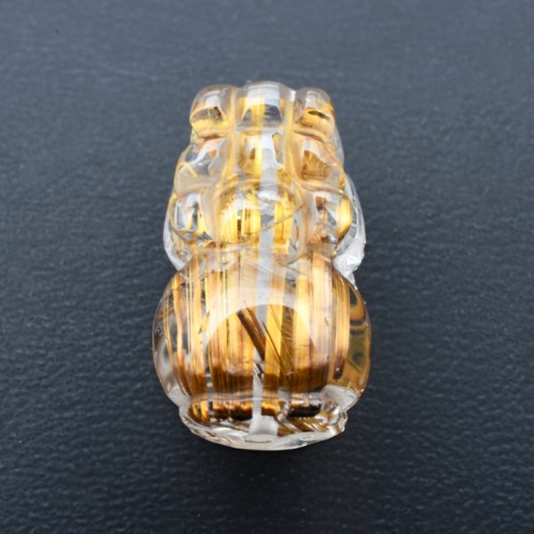 画像14: 【美しいブロンズ針の艶が豊かさを象徴☆】1点物  ゴールド  タイガールチル  クォーツ  貔貅  ヒキュウ  【GHHKU2】3g蓄財  金運祈願  運気アップ  財運  商売?盛  昇運  お守り  ご褒美  パーツ  貫通穴あり  / 誕プレ 魔除け 運気向上 お揃い クリスマスプレゼント お祝  高品質 / 京海堂