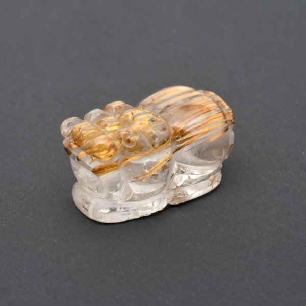 画像8: 【美しいブロンズ針の艶が豊かさを象徴☆】1点物  ゴールド  タイガールチル  クォーツ  貔貅  ヒキュウ  【GHHKU2】3g蓄財  金運祈願  運気アップ  財運  商売?盛  昇運  お守り  ご褒美  パーツ  貫通穴あり  / 誕プレ 魔除け 運気向上 お揃い クリスマスプレゼント お祝  高品質 / 京海堂