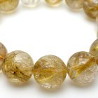 別のアングル写真3: 【金運上昇×幸運の虹】 14mm 一点物【GHB45】虹入りゴールドルチル＆タイチンルチル ブレスレット 金運、仕事運向上、直感力向上、集中力向上、精神力強化 プレゼント 贈り物 水晶 62g 浄化発送 天然石 パワーストーン