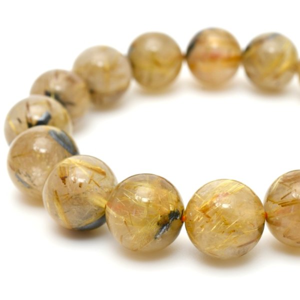 画像2: 【密に放たれた黄金針×艶やか光沢の逸品】14mm 一点物【GHB46】太陽放射ルチルクォーツブレスレット 成功・財運・行動力 プレゼント 贈り物 水晶 70g 浄化発送 ギフト 京海堂