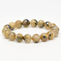 【虹入り太金針×ヘマタイト】 11mm 太陽放射ルチルクォーツ 一点物【GHB67】 金運 仕事運 活力 開運 金針 高品質 プレゼント 贈り物 重厚感 天然石 36ｇ 浄化発送 メンズ レディース ギフト 京海堂