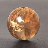 しっとりと輝く太めの金針が目を惹く 約12ミリ ゴールドルチルクォーツ【GHTU16 3g】 一点物 1粒売り ハンドメイド 交換用ゴム付＆巾着1枚 【勝負運・金運・目標達成・家族円満】 金針水晶 お守り効果 ご褒美 お揃い ギフト 京海堂