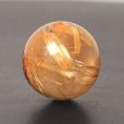 画像2: 上品な輝きと太い金針の存在感 約12ミリ ゴールドルチルクォーツ【GHTU15 3g】 一点物 1粒売り ハンドメイド 交換用ゴム付＆巾着1枚 【ビジネス運上昇・金運・家族円満】 金針水晶 お守り効果 ご褒美 お揃い ギフト 京海堂 (2)