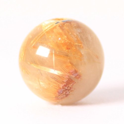 別のアングル写真1: 上品な輝きと太い金針の存在感 約12ミリ ゴールドルチルクォーツ【GHTU15 3g】 一点物 1粒売り ハンドメイド 交換用ゴム付＆巾着1枚 【ビジネス運上昇・金運・家族円満】 金針水晶 お守り効果 ご褒美 お揃い ギフト 京海堂