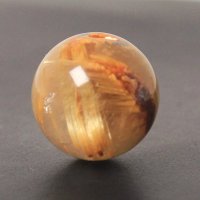 上品な輝きと太い金針の存在感 約12ミリ ゴールドルチルクォーツ【GHTU15 3g】 一点物 1粒売り ハンドメイド 交換用ゴム付＆巾着1枚 【ビジネス運上昇・金運・家族円満】 金針水晶 お守り効果 ご褒美 お揃い ギフト 京海堂