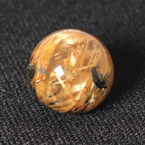 別のアングル写真3: 目が離せない一粒！ 約14ミリ 太陽放射ルチルクォーツ【GHTU17 5g】 一点物 1粒売り ハンドメイド 交換用ゴム付＆巾着1枚 【金運アップ・目標達成・家族円満・自己肯定感】 金針水晶 お守り効果 ご褒美 お揃い ギフト 京海堂